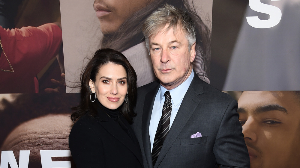 Alec Baldwin, Hilaria Baldwin posing at event