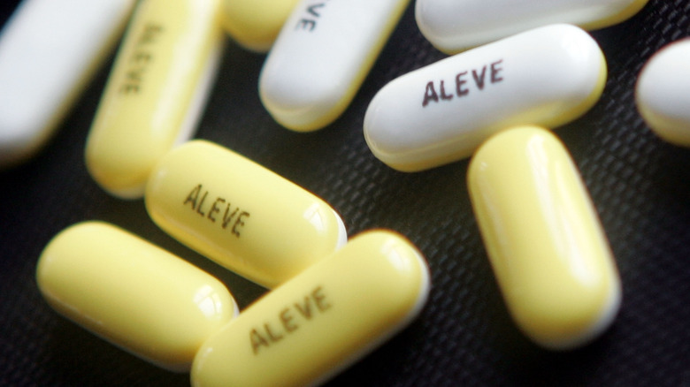 Aleve pills on a table