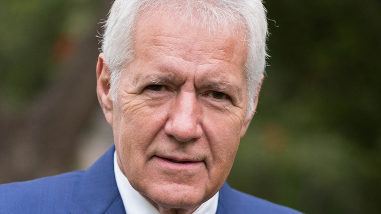 Alex Trebek posing for photo