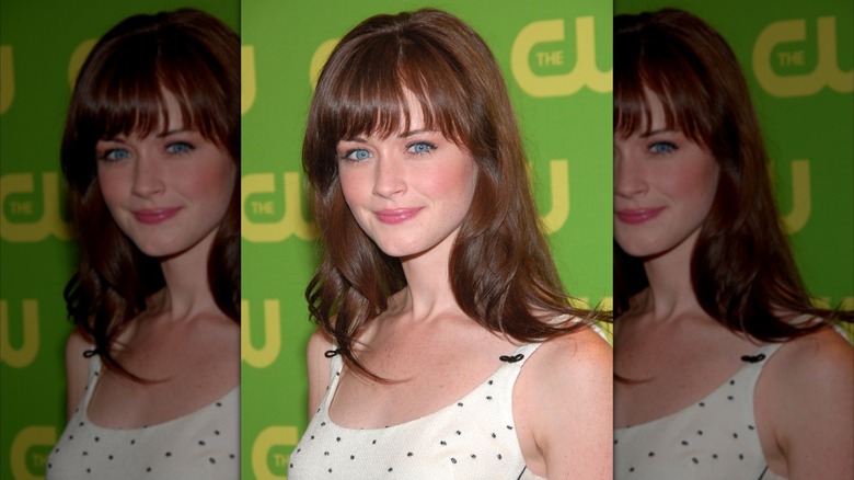 Alexis Bledel in a white dress