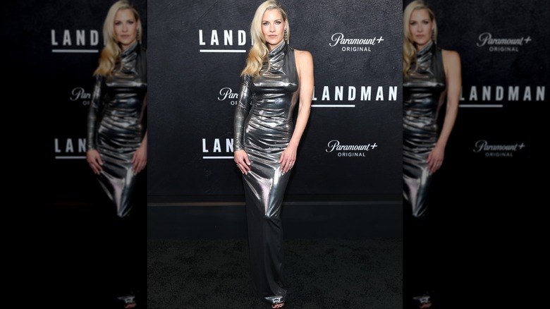 Ali Larter wearing shiny silver dress