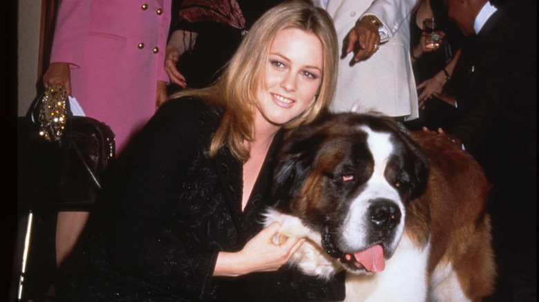 Alicia Silverstone with dog