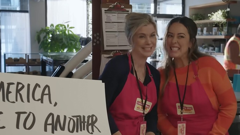 Alison Sweeney and Juliana Wimbles smiling in aprons