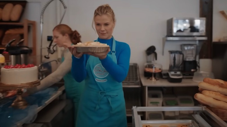 Alison Sweeney holding a pie