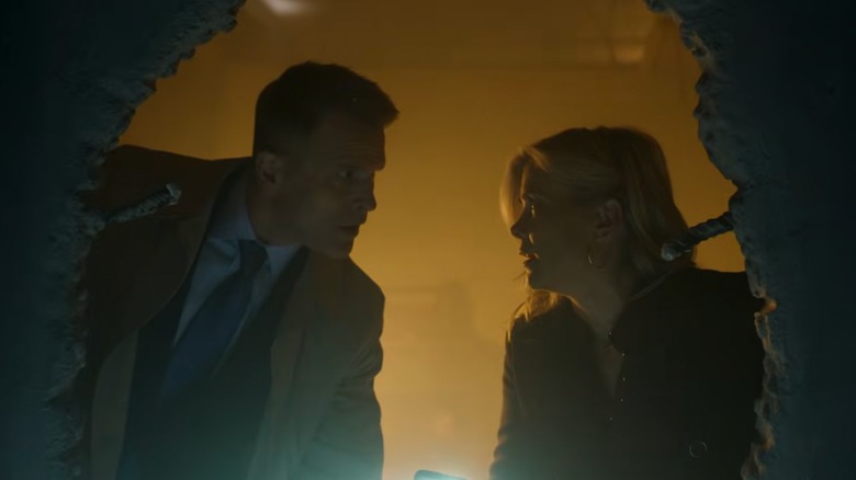 Cameron Mathison and Alison Sweeney looking at each other