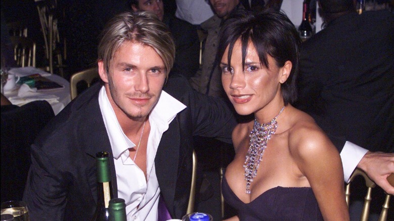David and Victoria Beckham at banquet