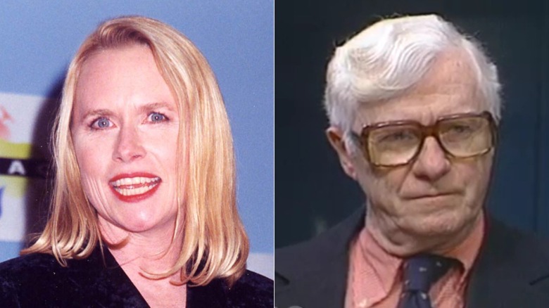 A split image of Amy Madigan and her father John Madigan