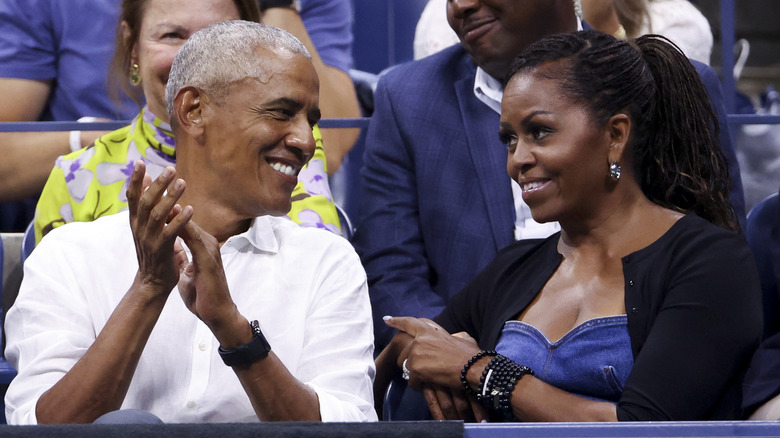 Barack Obama and Michelle Obama at the 2023 U.S. Open