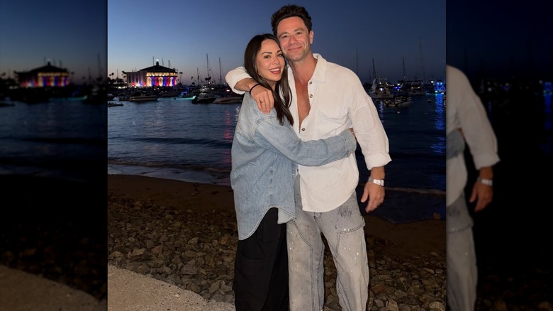 Janel Parrish hugging Sasha Farber.