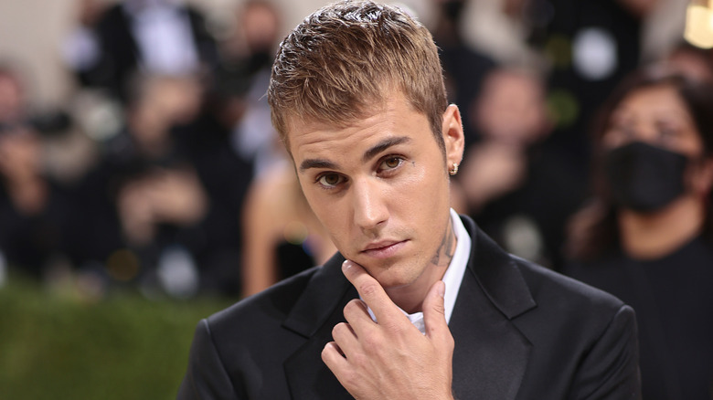 Justin Bieber striking a sexy pose for the camera