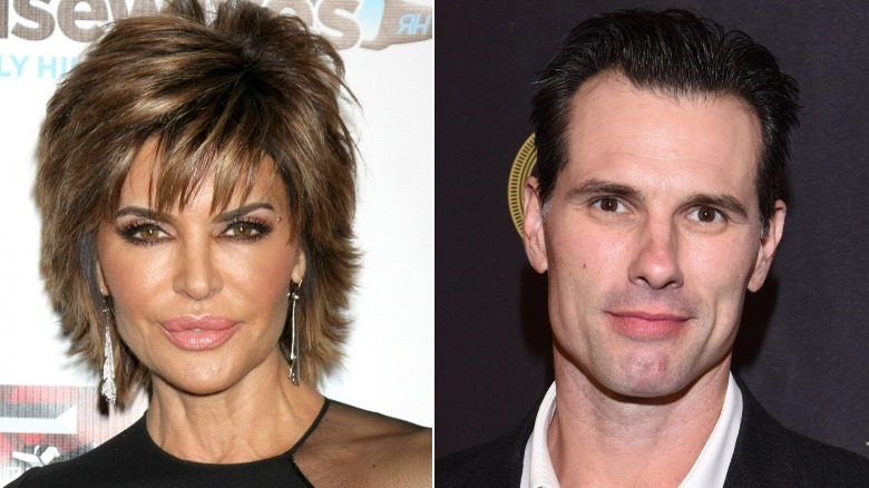 Lisa Rinna and Austin Peck posing