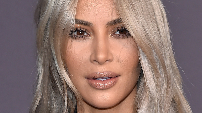 Kim Kardashian with silver hair