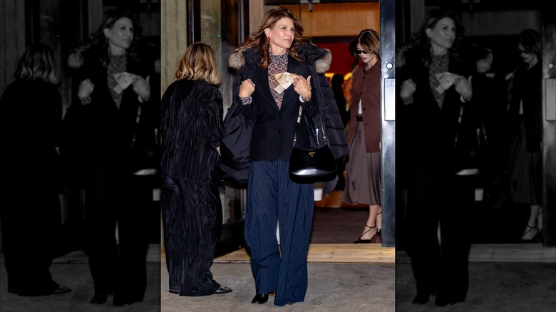 Lori Loughlin leaving building followed by Olivia Jade