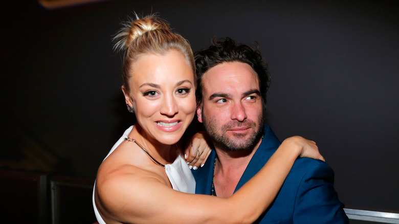 Kaley Cuoco with Johnny Galecki