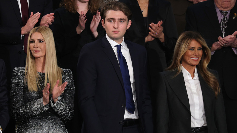 Barron Trump with Ivanka and Melania Trump at the State of the Union address