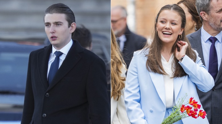 Split image of Barron Trump and Princess Isabella of Denmark