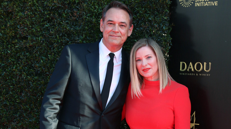 General Hospital's Jon Lindstrom and Cady McClain smirking