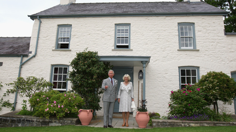 King Charles and Queen Camilla at Llwynywermod farmhouse, when the King was still Prince Charles, in 2009