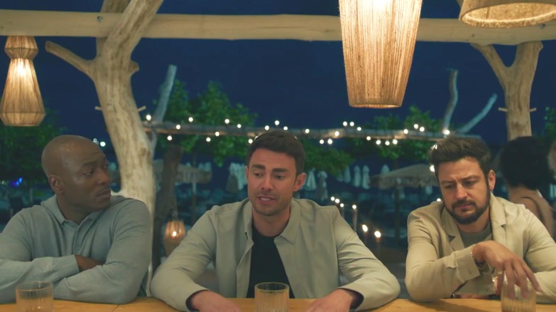 B. J. Britt, Jonathan Bennett, and Tyler Hynes sitting at a bar