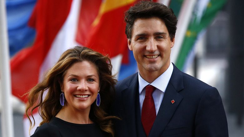 Justin Trudeau and Sophie Grégoire Trudeau looking happy together