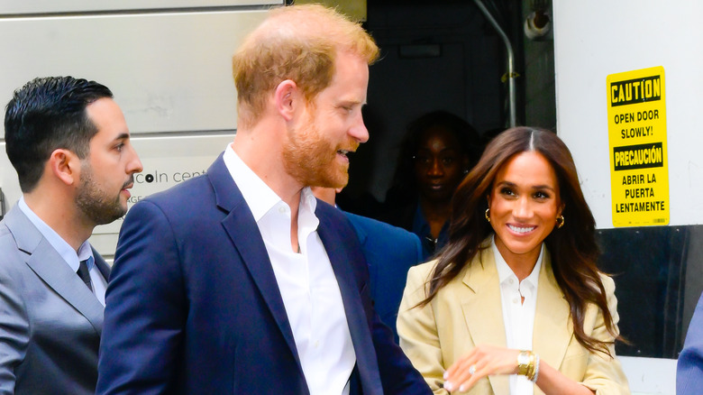 Meghan and Harry walking together