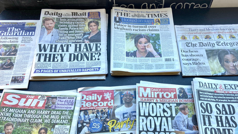 Prince Harry & Meghan Markle newspaper covers