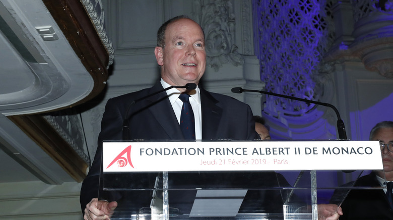 Prince Albert II giving speech