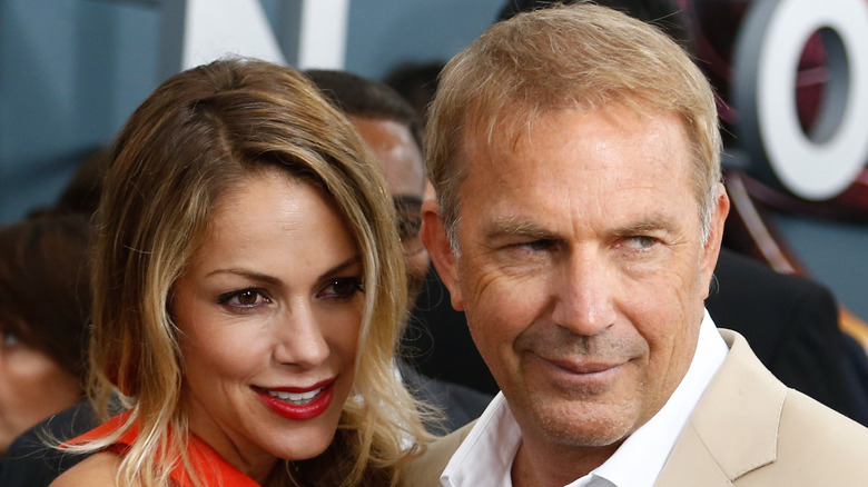 Christine Baumgartner and Kevin Costner smiling