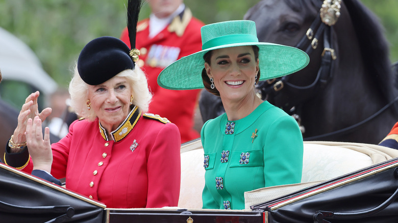 kate middleton queen camilla waving