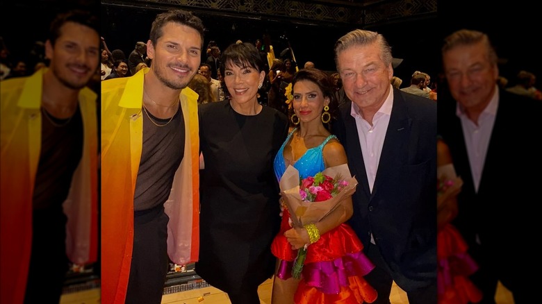 Gleb Savchenko, Kris Jenner, Hilaria Baldwin, and Alec Baldwin pose together on "Dancing With the Stars"