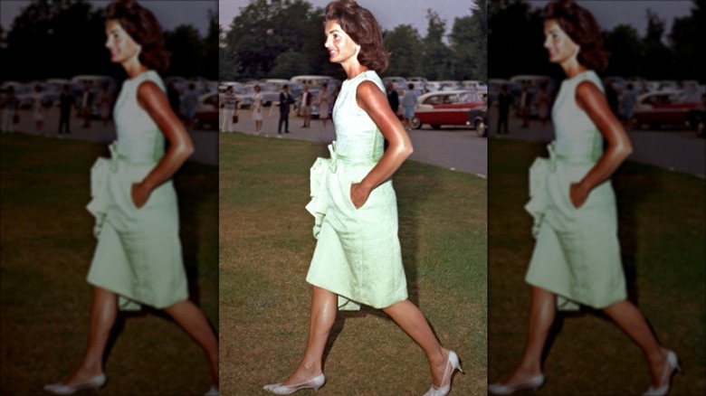Jackie Kennedy attending a picnic in the 1960s