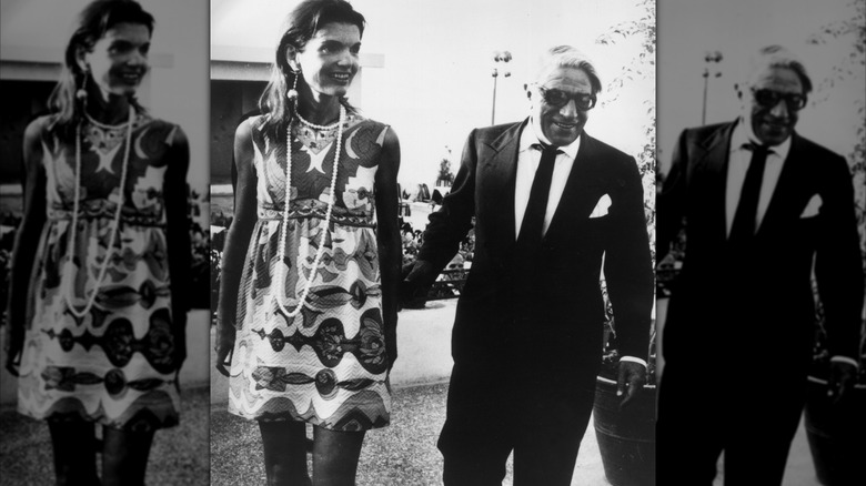 Jackie Kennedy Onassis and Aristotle Onassis smiling in 1969