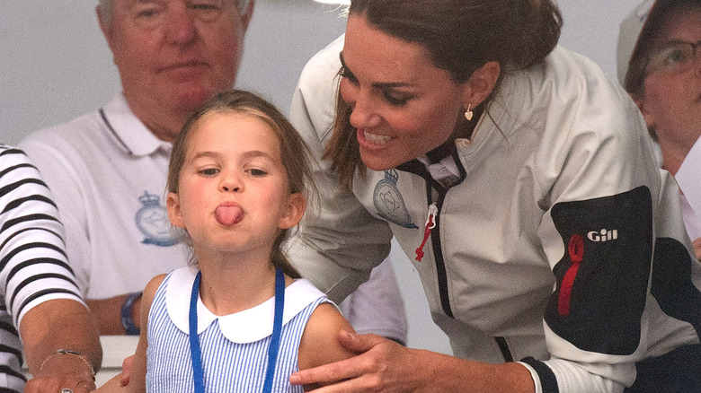 Princess Charlotte sticking her tongue out 