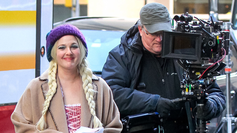 Drew Barrymore on the set of The Stand In