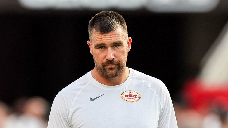 Travis Kelce photographed before a Chiefs game in Tampa, Florida, in August 2026