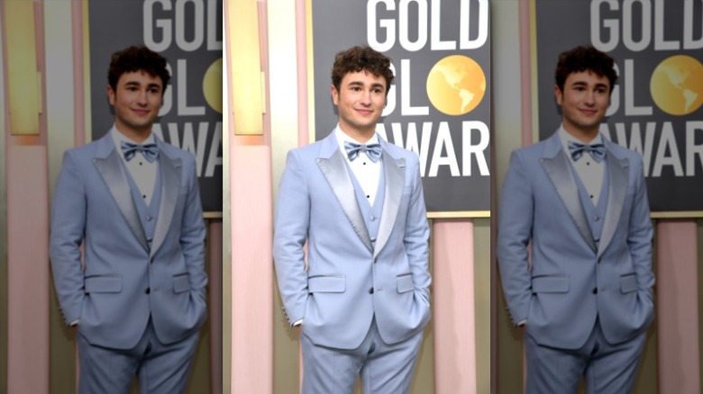 Gabriel LaBelle Golden Globes blue tuxedo