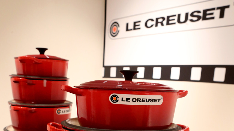 Le Creuset red Dutch ovens