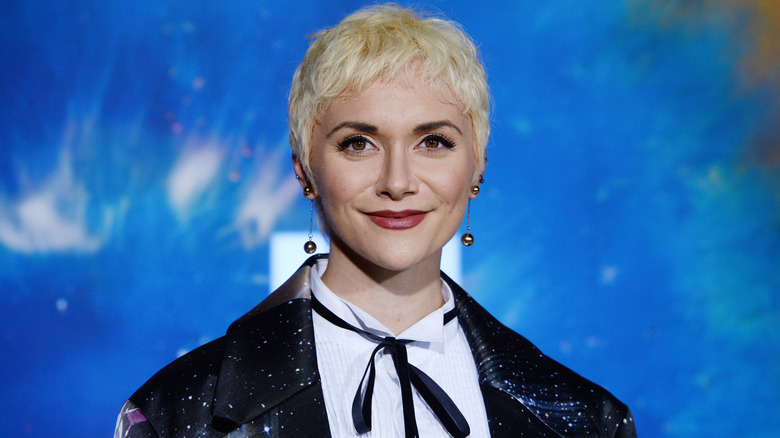 alyson stoner smiling at event