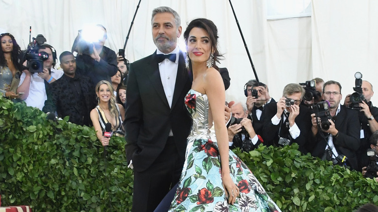 George and Amal Clooney on the Met Gala red carpet