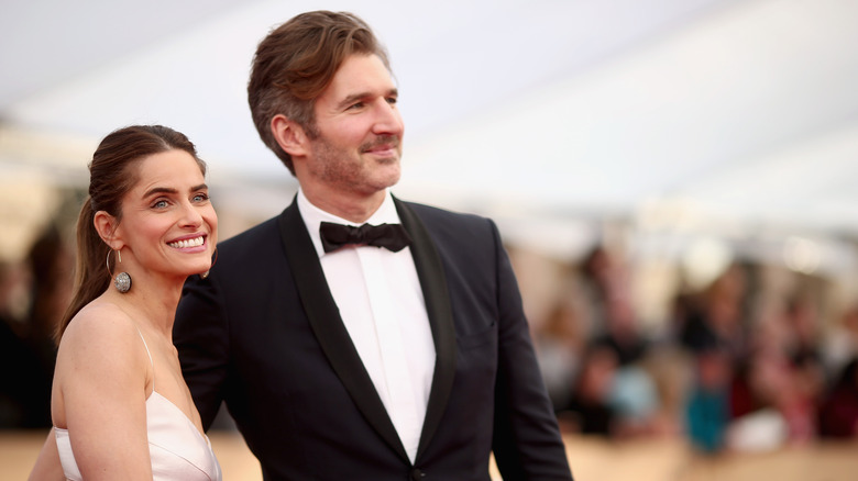 Amanda Peet and David Benioff on the red carpet 