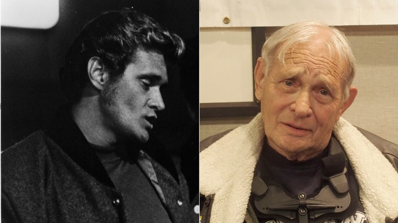Split image of Bo Hopkins acting in American Graffiti and appearing at the Chiller Theatre Expo Spring in 2019.