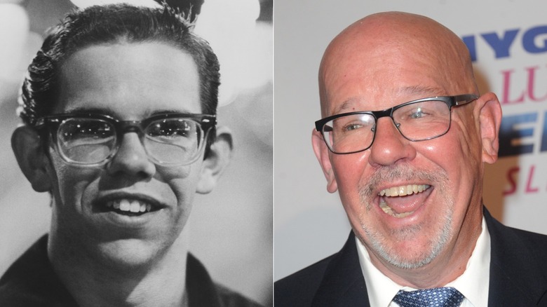 Split image of Charles Martin Smith acting in American Graffiti and attending a gala event in 2017.
