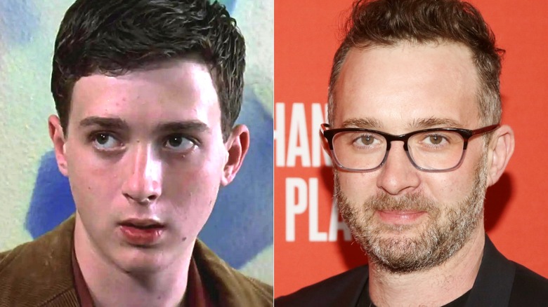 A split image of Eddie Kaye Thomas in American Pie and on a recent red carpet