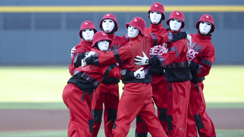 The JabbaWockeez atTENDING a baseball game in 2026.