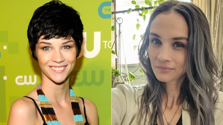 Split photo of Brittani Kline in 2011 on The CW red carpet & in a recent Instagram photo