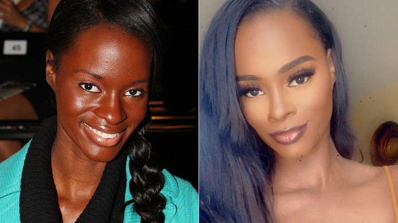 Split photo of Krista White in 2010 & smiling in an Instagram photo