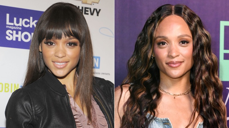 Split photo of Saleisha Stowers at the Lucky Magazine Shops in 2008 & at the BET Awards in 2025
