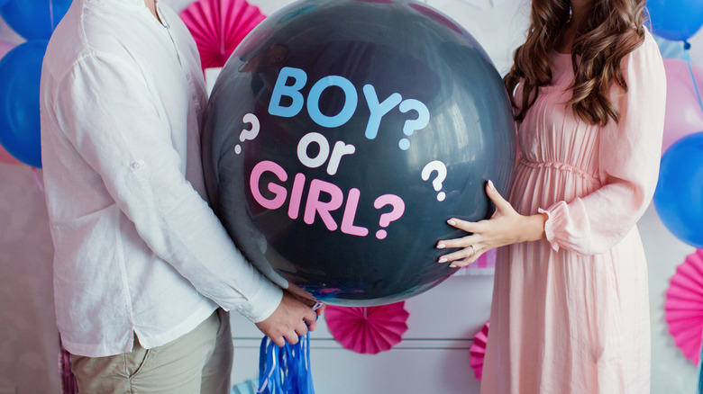 Gender reveal party balloon