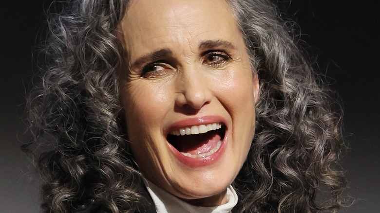 Andie MacDowell laughing