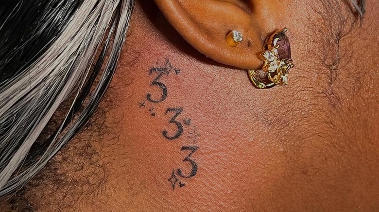 444 Tattoo Meaning  IdeasNeck  Behind Ear Angel Number and Designs   FashionPaid Blog